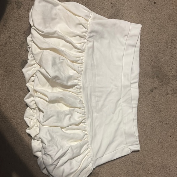 White Ruffled Mini Skirt - Picture 2 of 3
